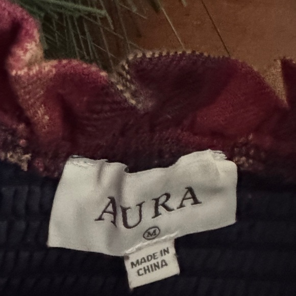 Aura Red and Blue Flannel Plaid Long Sleeve Maxi Dress - Picture 2 of 6